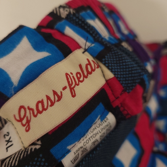 Grass-fields Ankara print cotton custom with stretchy waist bend and pockets, - Picture 11 of 14